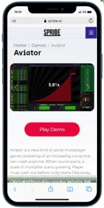 play demo aviator in spribe website